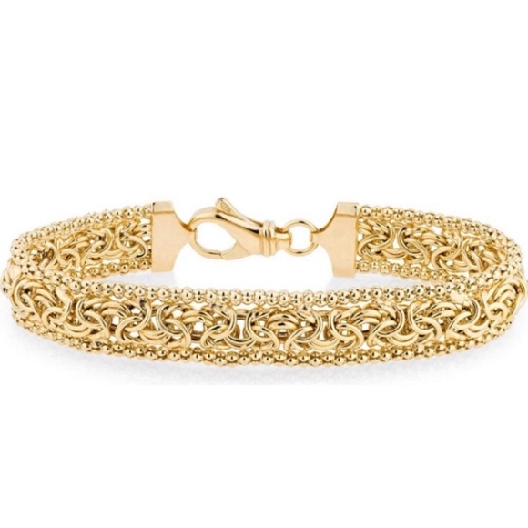Miabella Jewelry - 18k Gold Over Silver Italian Byzantine Bracelet
